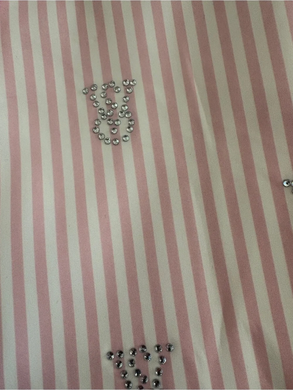 Victoria's Secret Pink Striped Tote with Light Pink Handles